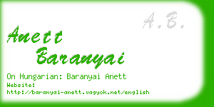 anett baranyai business card